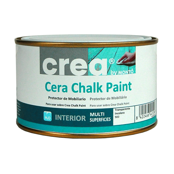 CHALK PAINT Kit Pintura a la Tiza Blanca + Cera Neutra para Toda Superficie  - 250ml Chalk Paint Mate + 250ml Cera para Muebles de Madera & Paredes 